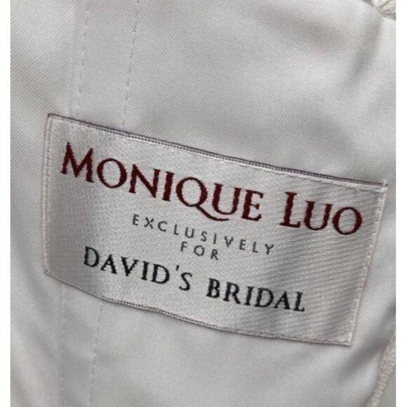 Monique Luo David's Bridal White Wedding Gown Size 8 CH515 - Picture 13 of 14